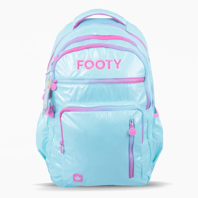 Mochila Escolar Footy 2026 Colorland Celeste 18" Art.F26313